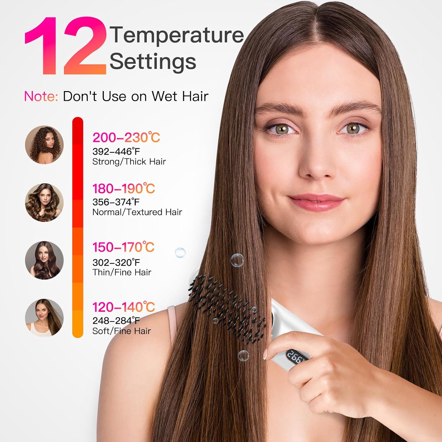 2-in-1 Hair Straightener & Comb – Fast Heating, Frizz-Free & Travel-Friendly